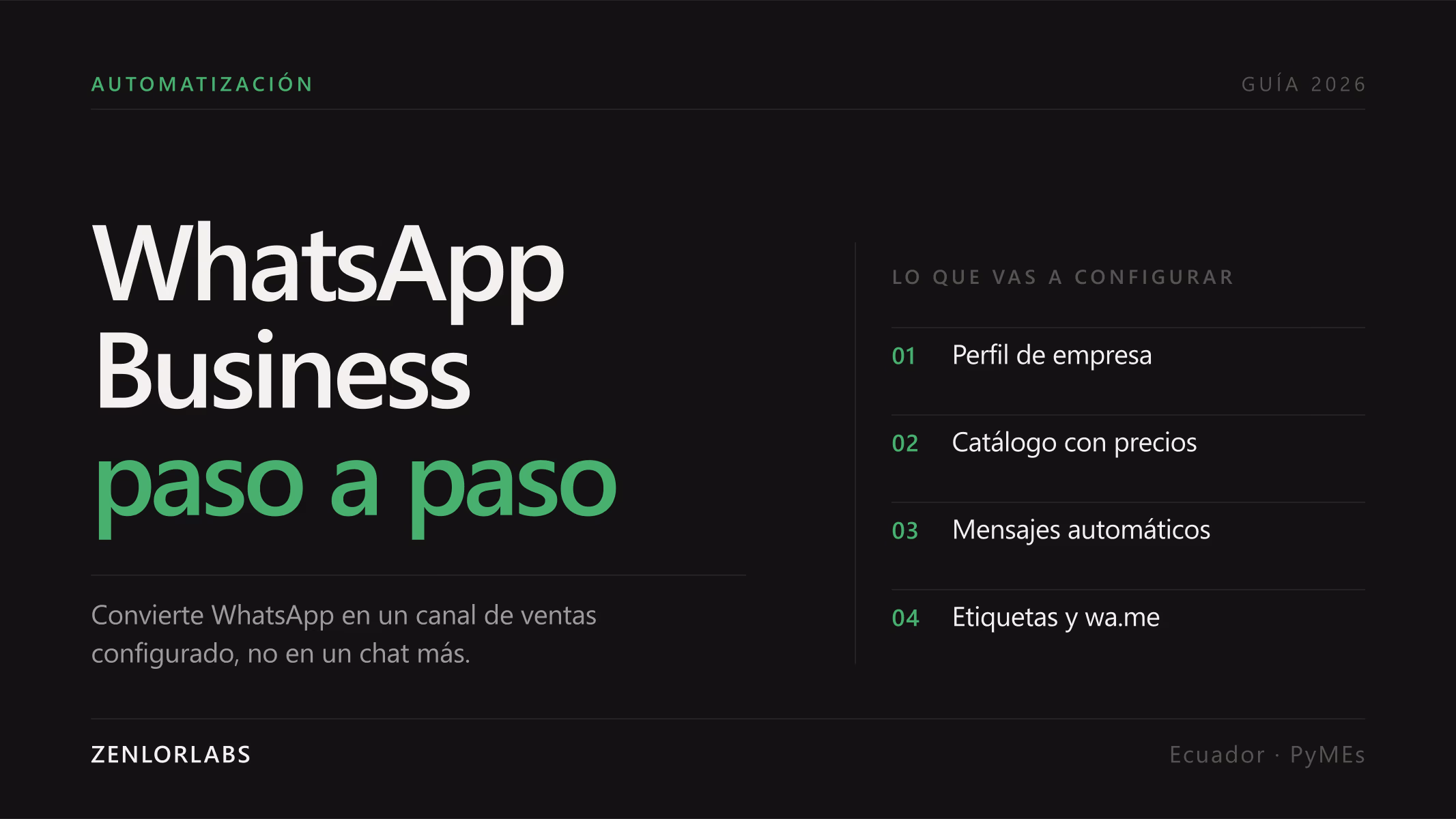 Cómo usar WhatsApp Business paso a paso: guía 2026 para negocios en Ecuador